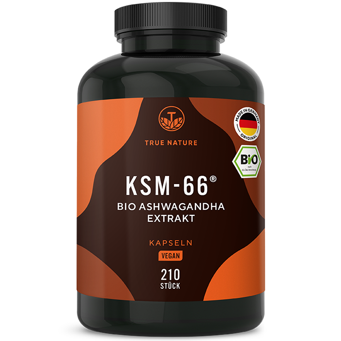 Bio Ashwagandha KSM 66 Extrakt Kapseln Vitamine & Nahrungsergänzungsmittel True Nature Einzeln