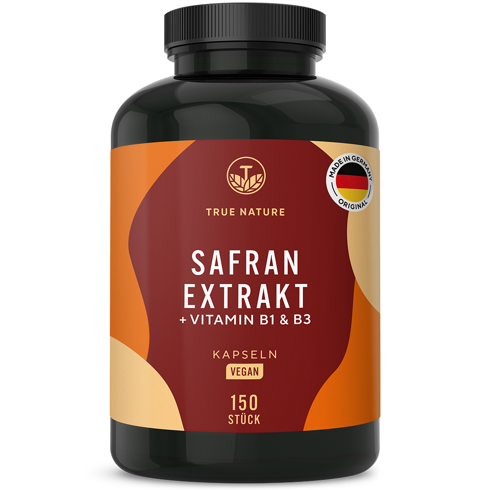 Safran Extrakt Kapseln mit Vitamin B1 & B3 Vitamine & Nahrungsergänzungsmittel True Nature 1 Stück