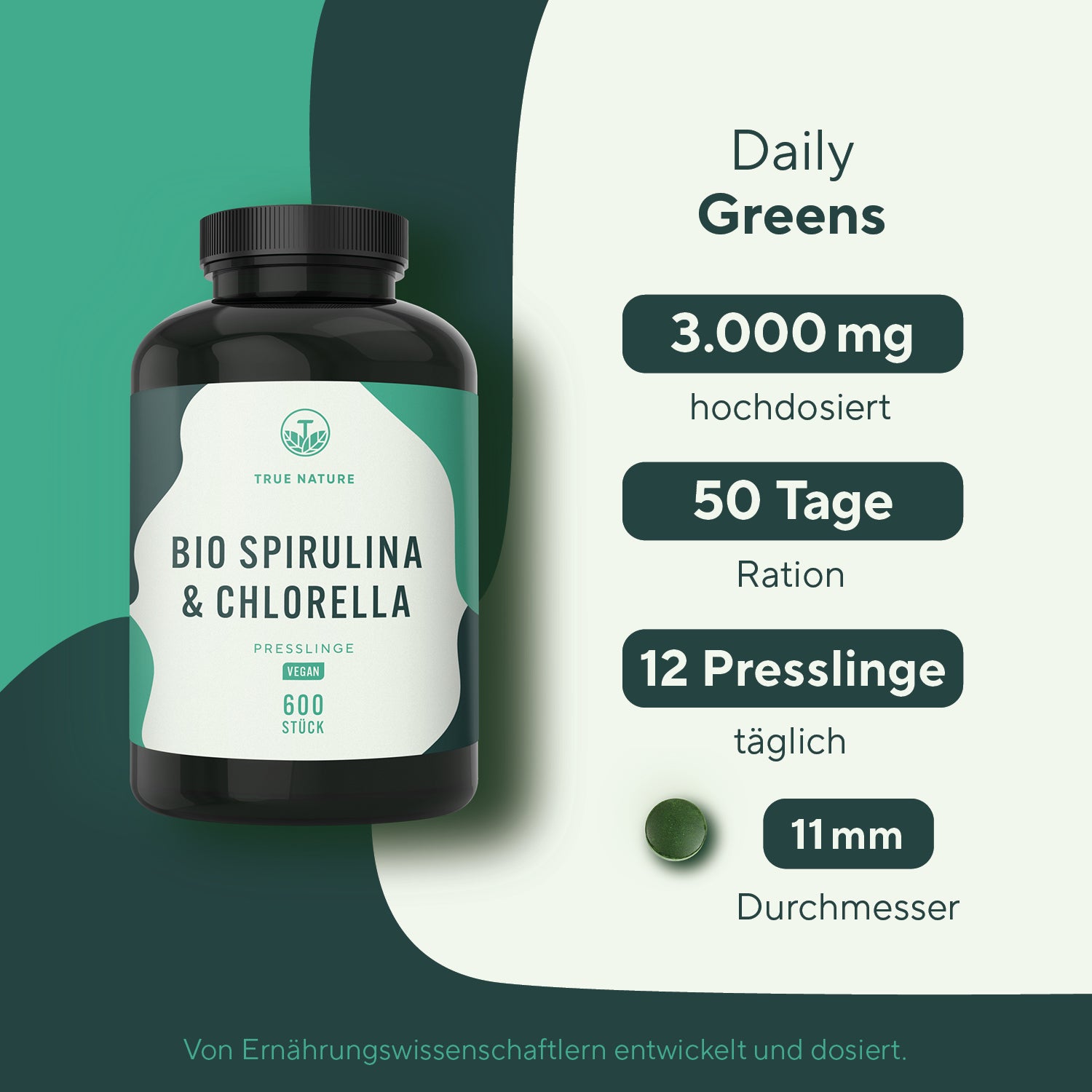 Bio Spirulina und Chlorella Vitamine & Nahrungsergänzungsmittel True Nature