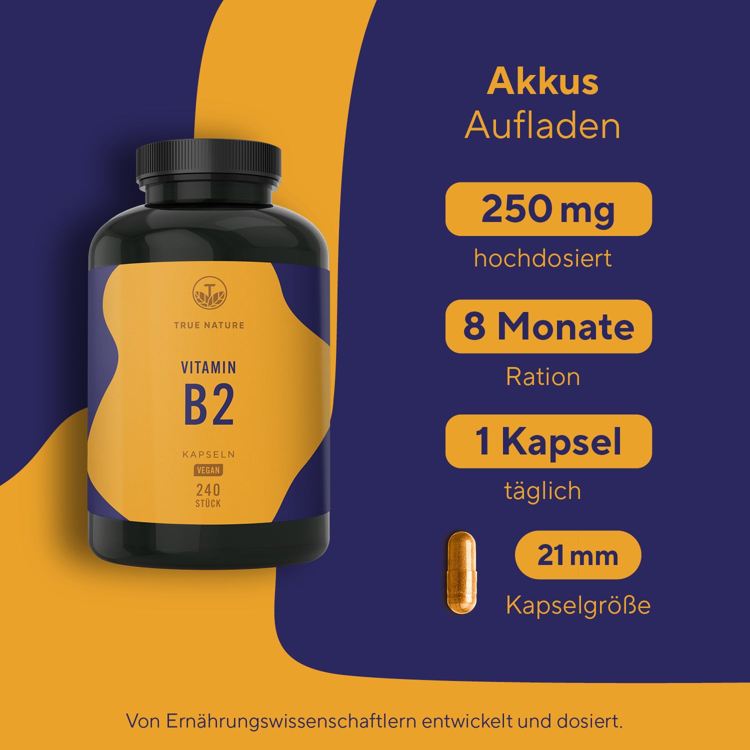 Vitamin B2 (Riboflavin) Kapseln Vitamine & Nahrungsergänzungsmittel True Nature